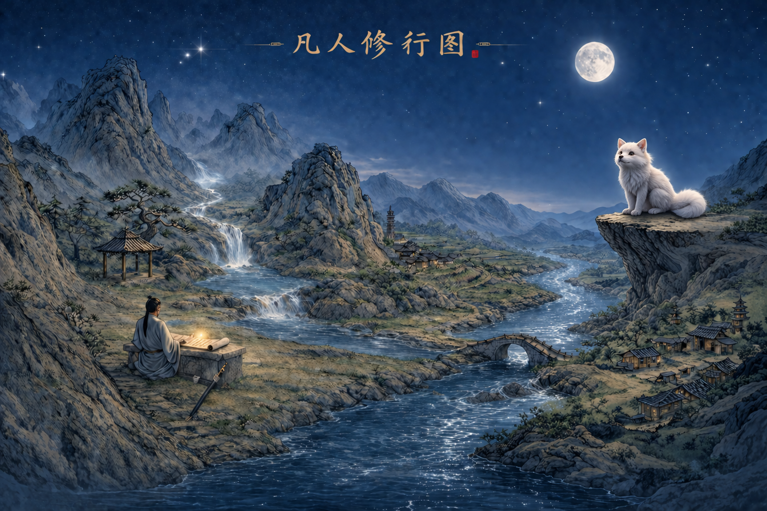 凡人修行图：月下行路